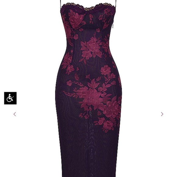 House of CB AIZA Grape Floral Print Maxi Dress - Picture 6 of 7